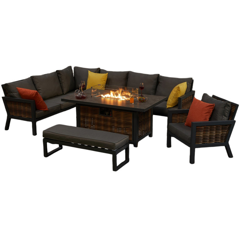 Patio Dining Set with Rectangular Table, Yes, 7