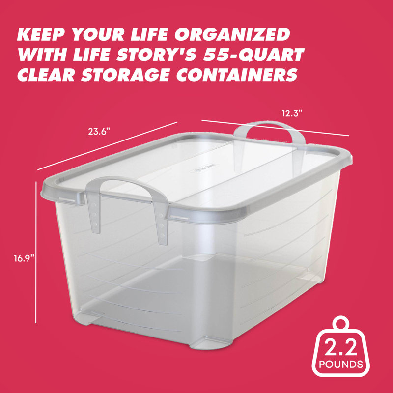 Stackable Closet Storage Box, Clear, 55