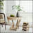 Farmhouse Round Table with Curved Legs & 2 Drawers – Small Size, Distressed Finish, Multi-Use Side/Coffee/Dining Table