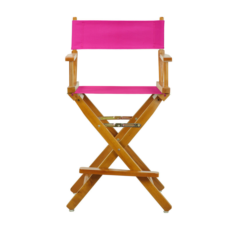 Chaise de réalisateur pliante 24 po, Chêne miel, Magenta