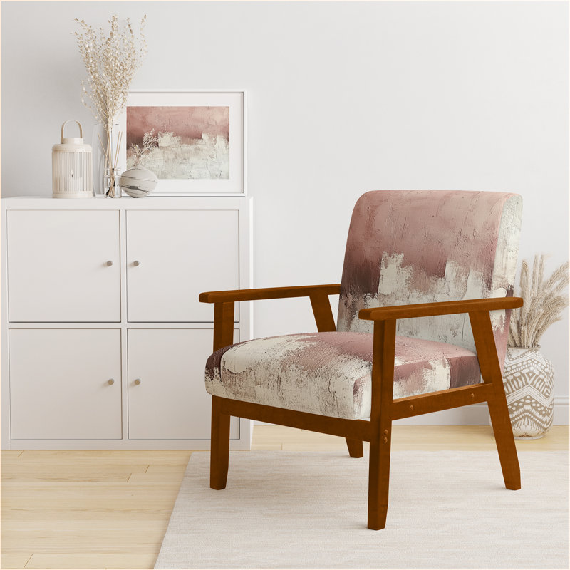 Chaise rembourrée Abstract Modern Shapes, Accoudoirs carrés bruns