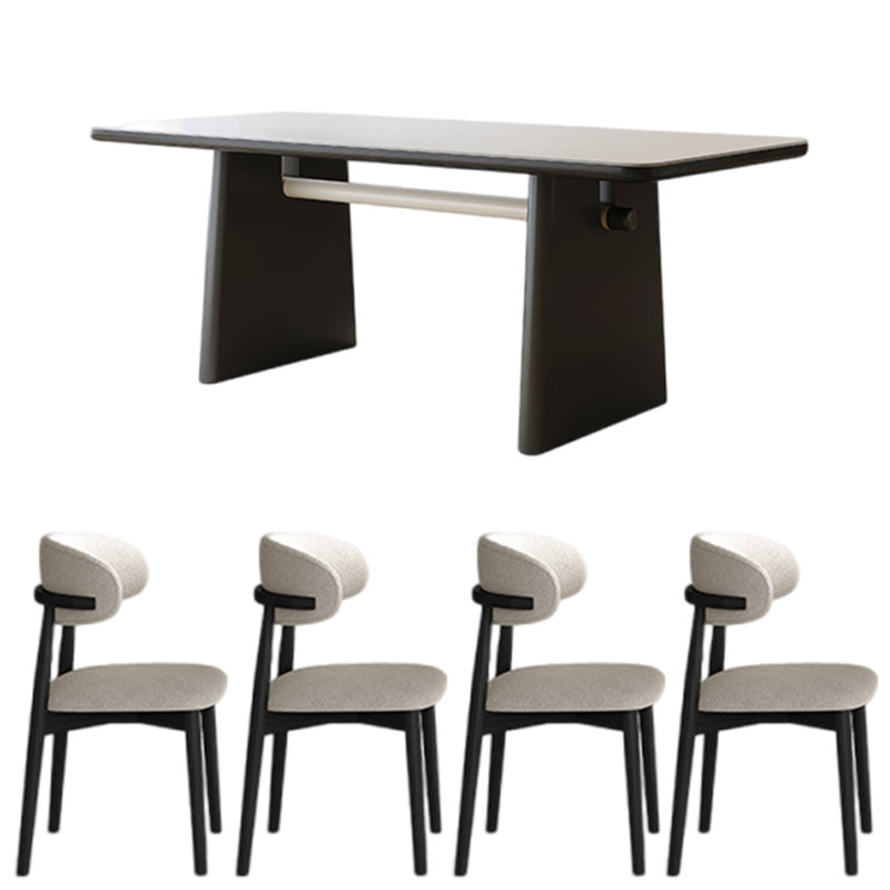 Ensemble de table de salle à manger rétro de style simple et familial, H 29,53 po x L 55,12 po x l 29,53 po