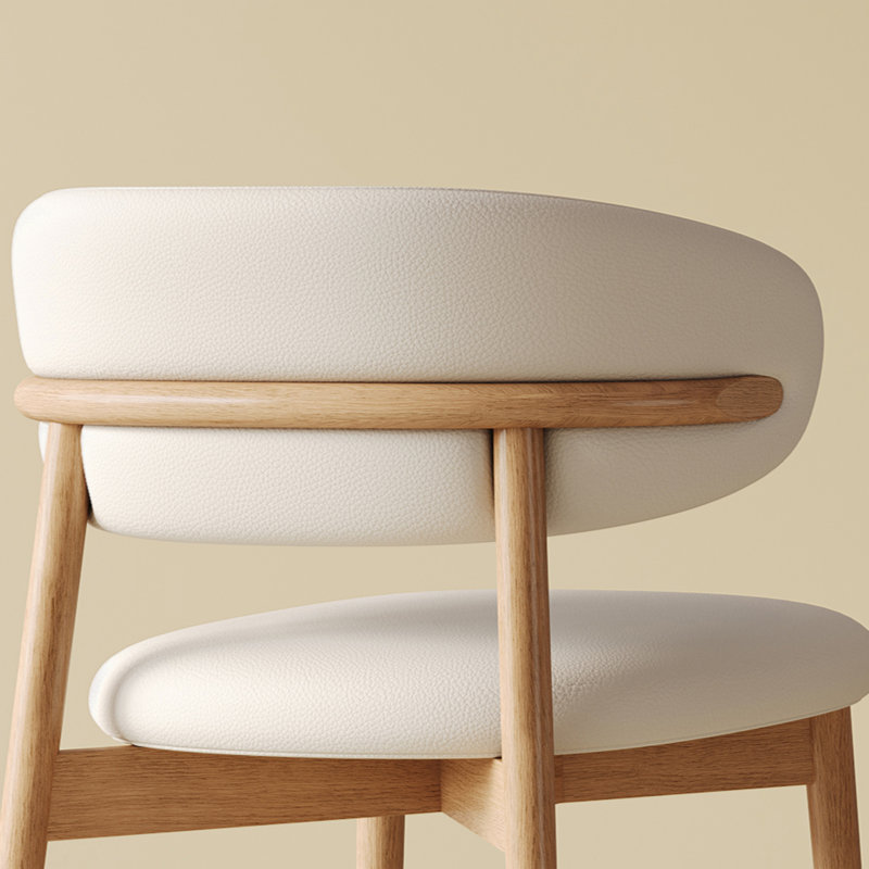 Chaise d'appoint rembourrée en bois massif (ensemble de 2)