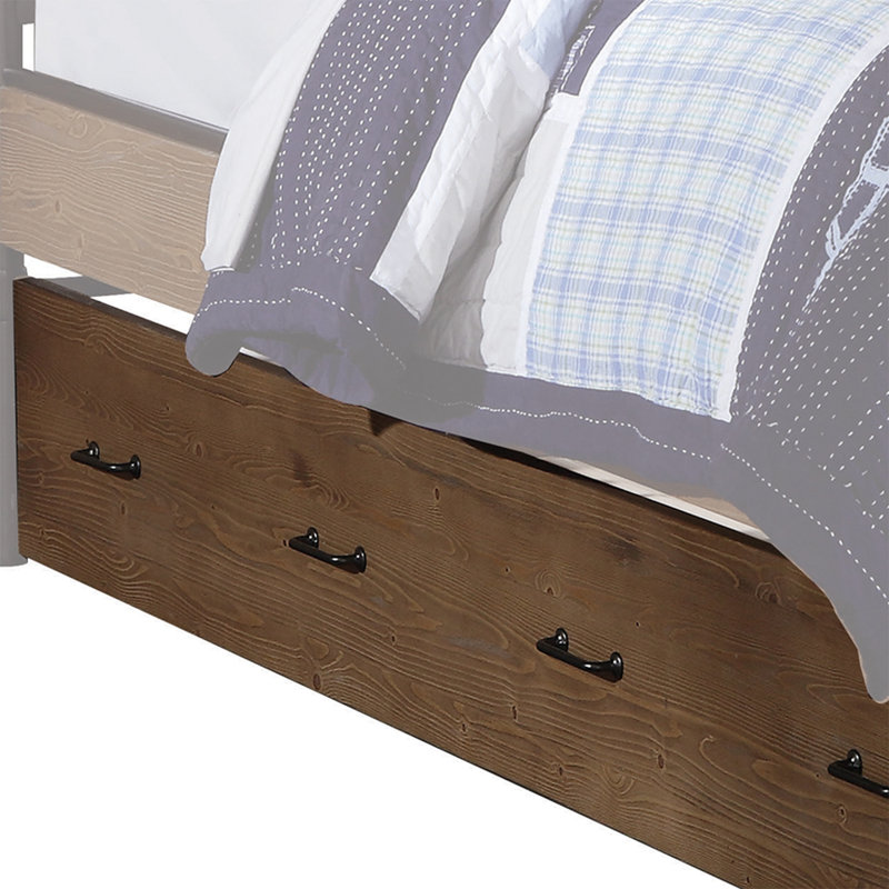  Structure de lit simple en bois massif brun et noir Brighton - Simple, noir et brun