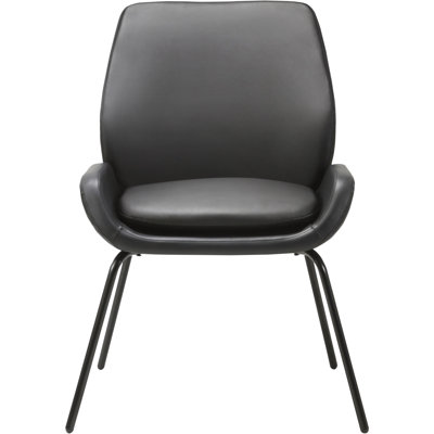 Chaise de salle d'attente en cuir l 11,4 po avec structure en métal