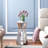 Melle Silver Mirrored Side Table  Round Lamp Table