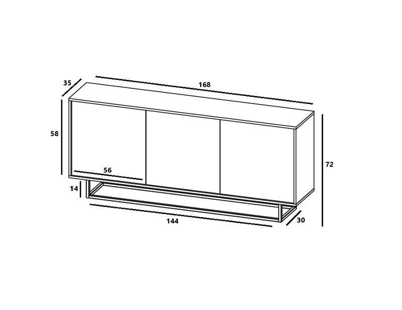 Creeve 168cm Sideboard, White