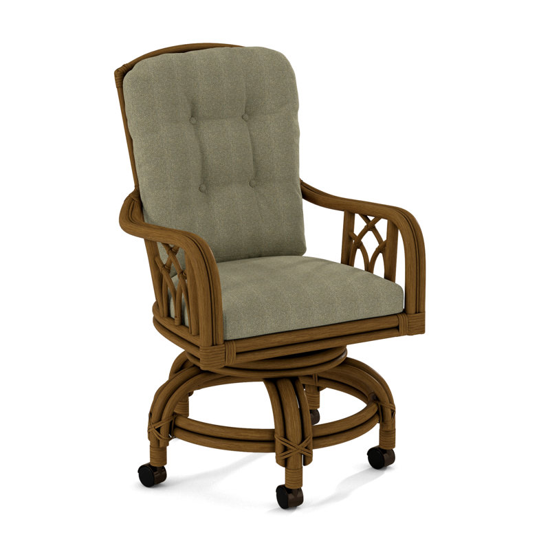 Edgewater Castered Arm Chair, Havana, Eggshell Crypton Performance; 0884-93