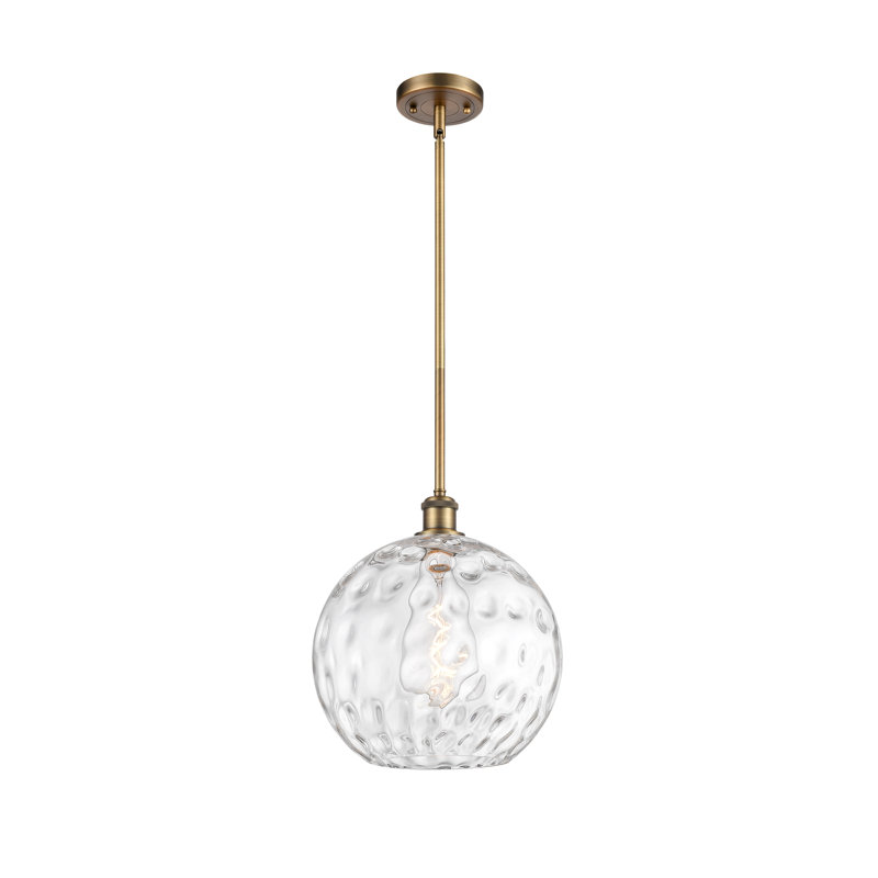 Luminaire suspendu sphérique 1 lumière Cindi, DEL, H 15 po x l 12 po x P 12 po, Laiton brossé