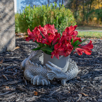 Garden Dragon Garden Sculpture Gray