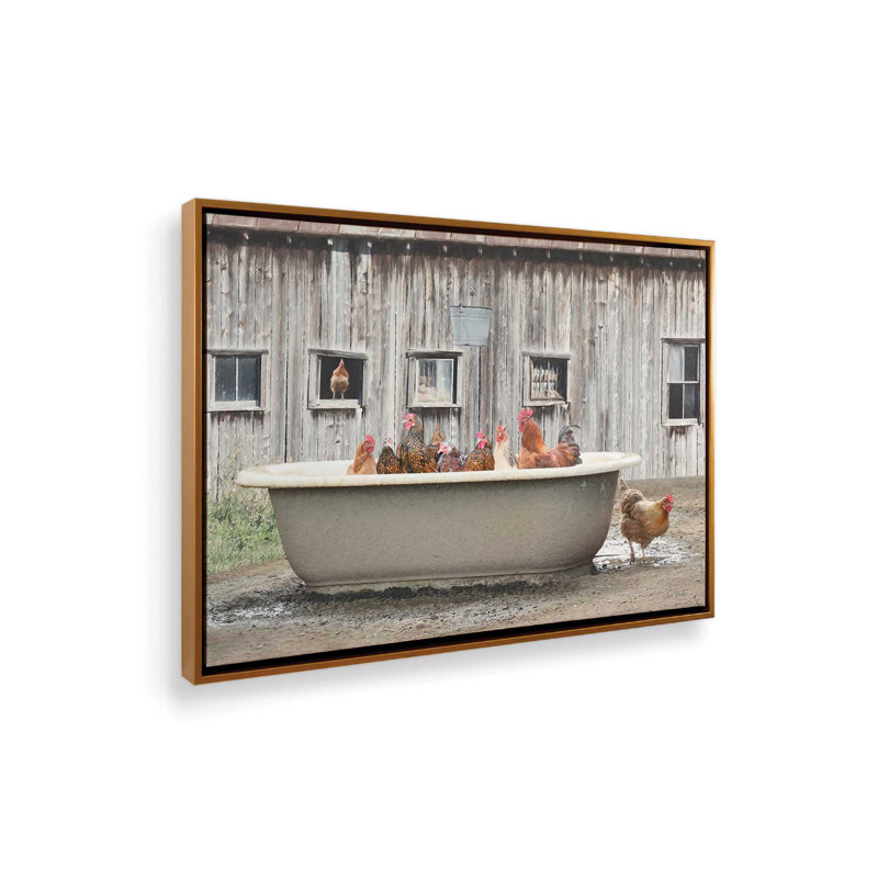 «Country Bathaign» par Lori Deiter, reproduction d'art, 16 W x 12 H, Gold, Framed Canvas