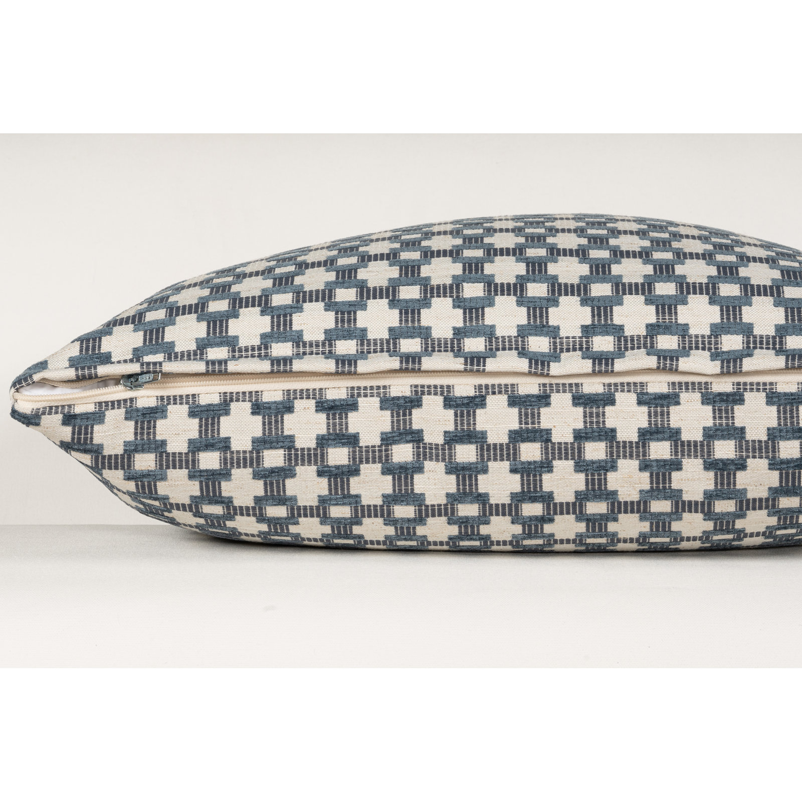 Birch Lane Stride Throw Pillow Throw, Blue Geometric, Feather, Square 20"