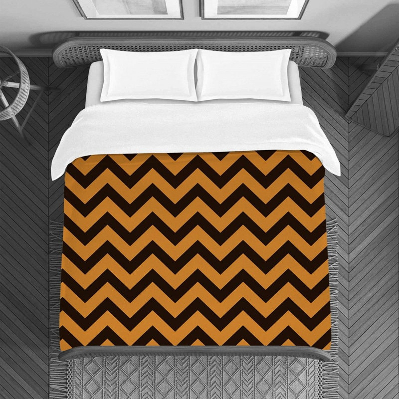 Housse de couette Jozephine, Housse de couette pour grand lit, Brun / or