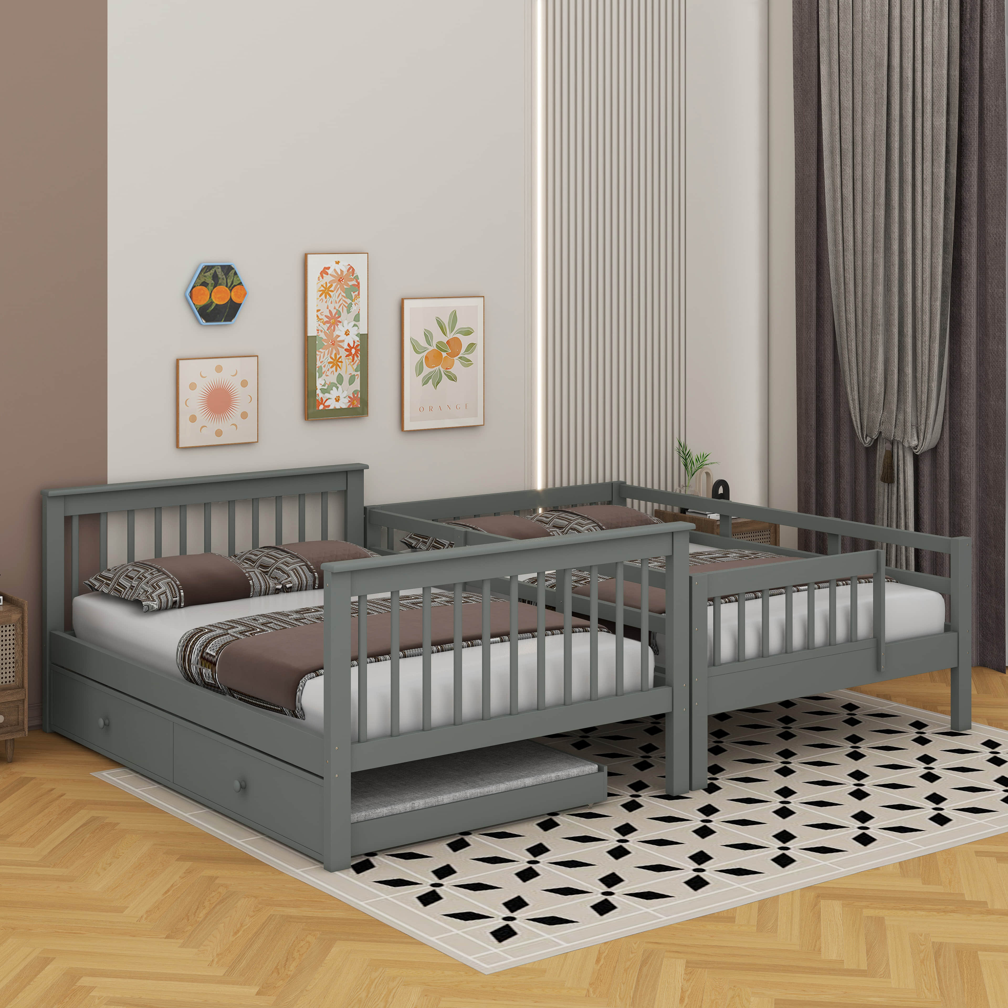 Harriet Bee Full Over Full Bunk Bed With Trundle - Wayfair Canada