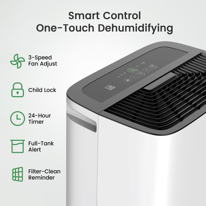 80 & 120 Pint Energy Star Dehumidifier for Up to 5,000 Sq. Ft, Smart Humidity Control, Quiet Operation & Flexible Drainage Options