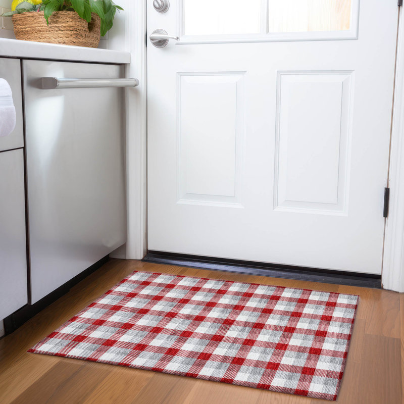 Premium Machine Washable Crumley AMF1053 Plaid Rug, Rectangle 1 pi 8 po x 2 pi 6 po