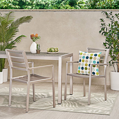Ensemble de chaises d'extérieur en aluminium (ensemble de 2)