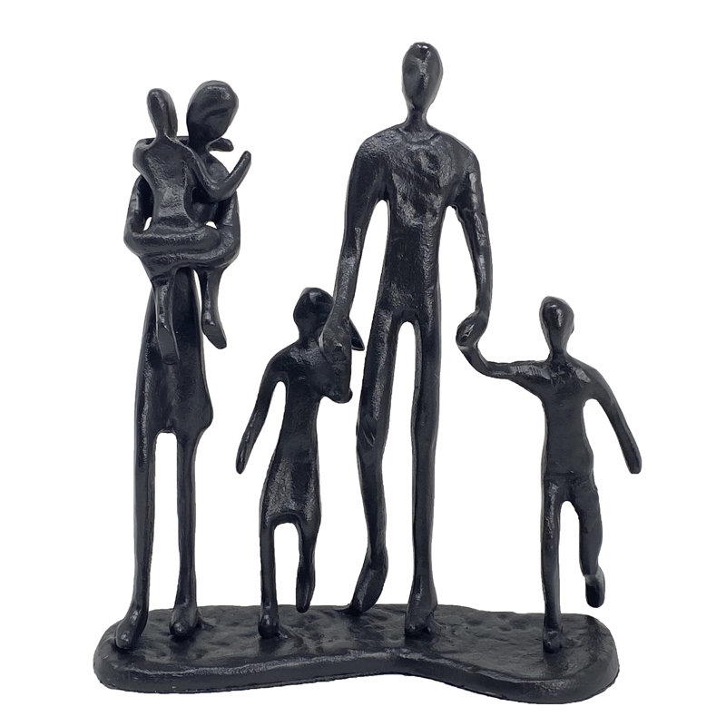 FAMILY 5 OUTING Iron Figurine 18cm, Mocha