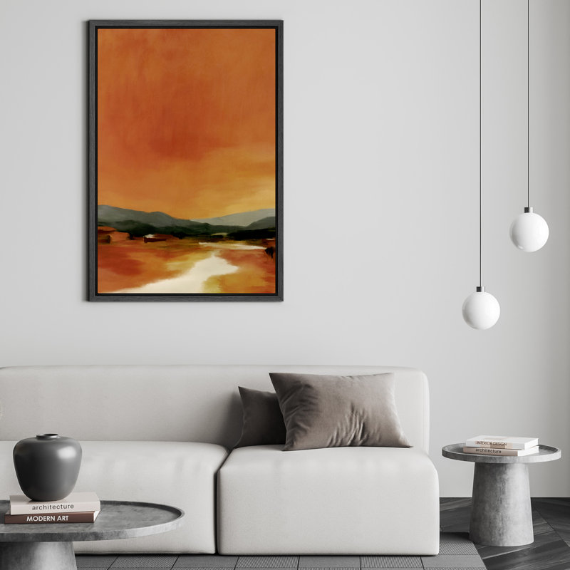 Coucher de soleil sur le coucher de soleil, impression sur toile, décor de tons chauds pour le salon ou la salle à manger