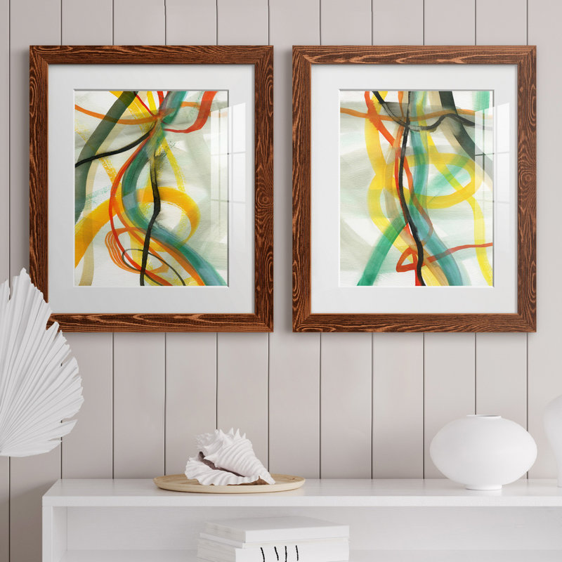 «Window Drama I», ensemble de 2 reproductions d'art, H 20 po x l 17 po x P 1 po, Papier avec cadre érable, Blanc