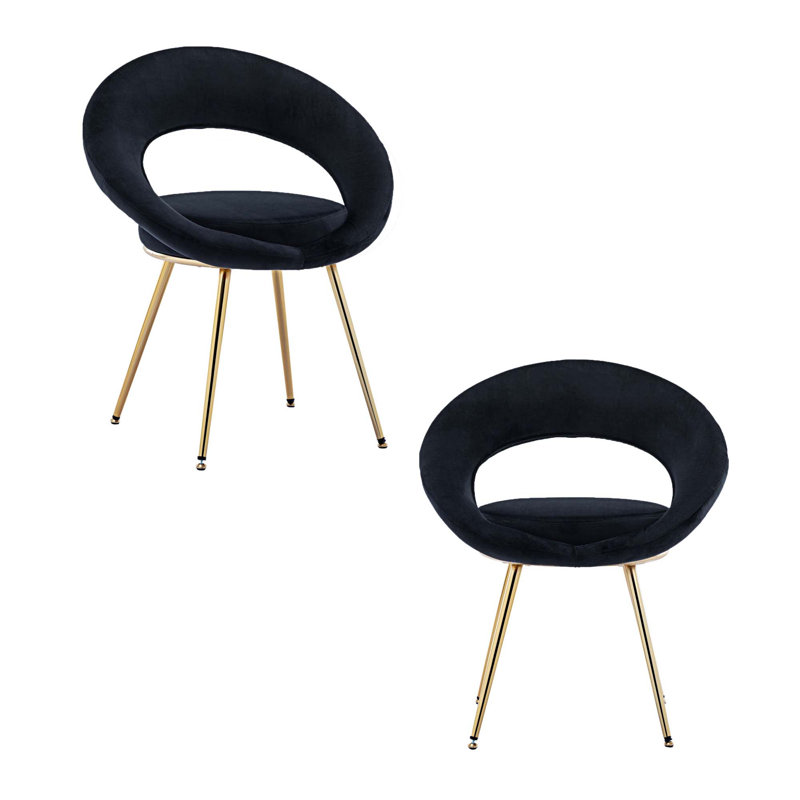 Fauteuil d'appoint Orkun, Velours noir