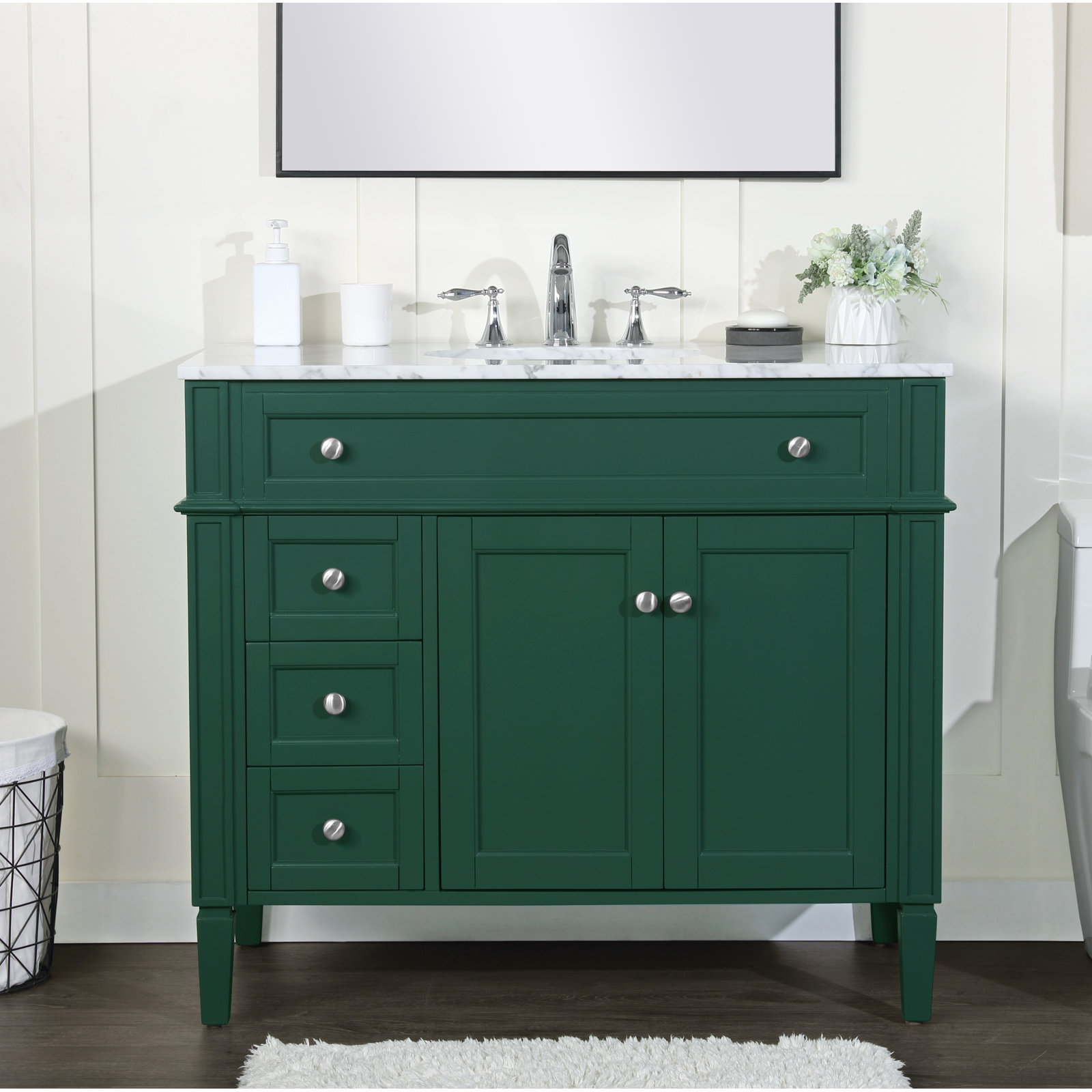 Rivers 40'' Single Bathroom Vanity, Green