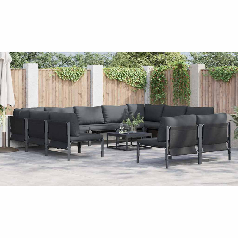 Vidaxl Garden Sofa Set 12 Pcs Anthracite Steel