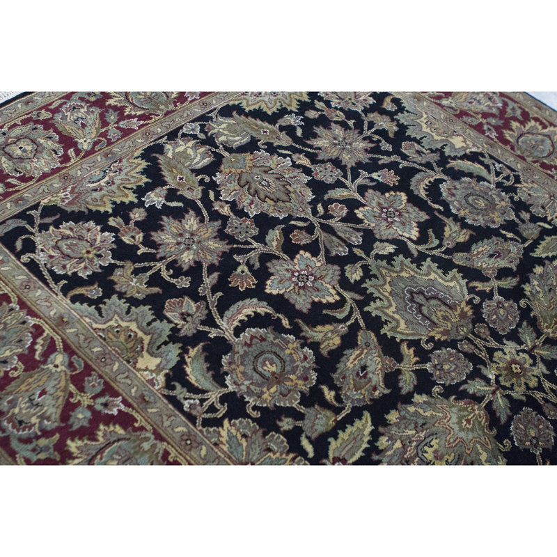Tapis noir et rouge de haute qualité noué à la main Trinity, null