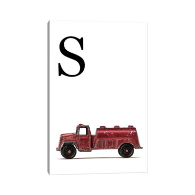 S Water Truck White Letter - Print on Canvas
