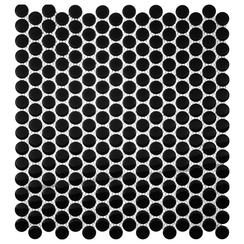 Stylish-Sweetpea 1-in. Penny Round Stone Look Glossy Porcelain Wall & Floor Mosaic Tile, Starque