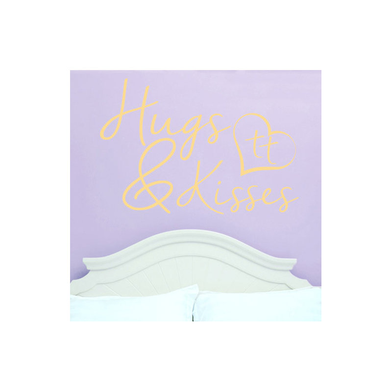 Hugs and Kisses Wall Sticker, Large, Beige