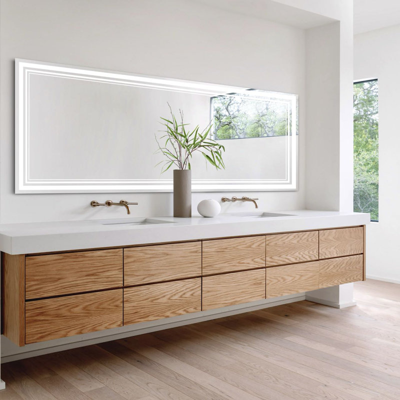 Bhanmati Rectangle LED Mirror, Bathroom/Vanity Mirror with Dimmable Lights, Wall-Mounted, 36" x 48"