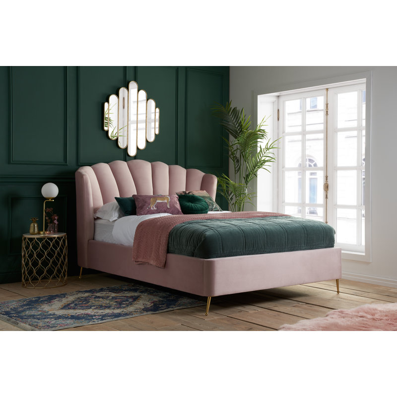 Andrue Upholstered Ottoman, Pink, Double (4'6)