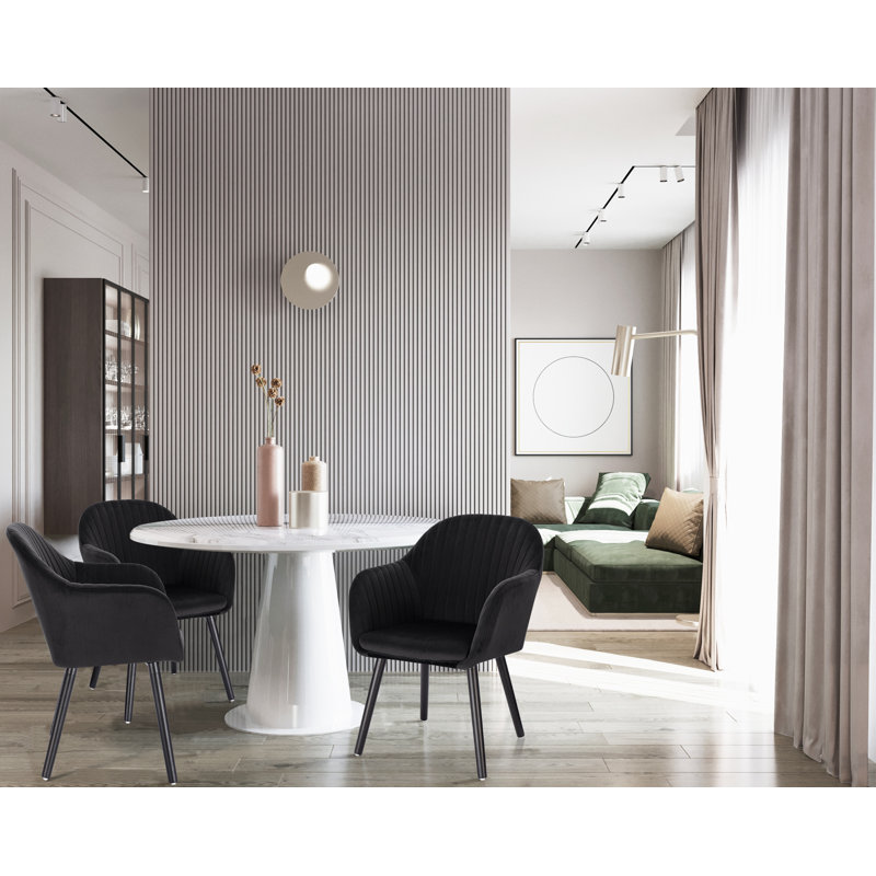 Deana Upholstered Dining Chair, Black