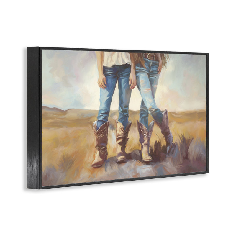 All About The Cowboy Boots Framed Giclee, design by Ramona Murdock, 12" H x 18" W, Midnight Black Framed Giclee