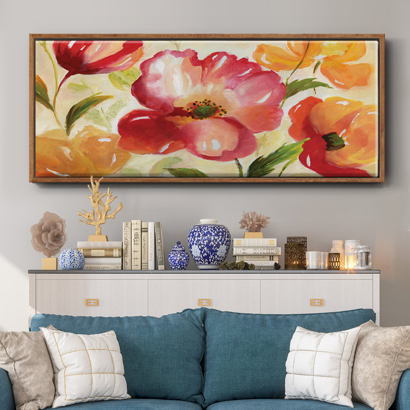 Jardin Rouge- Framed Canvas