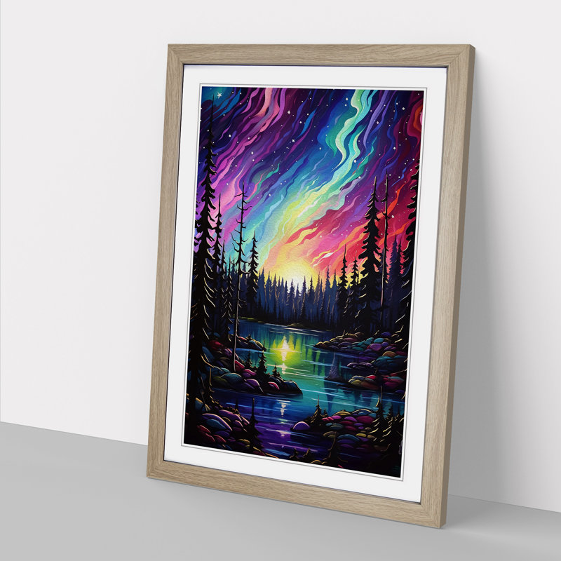Single Picture Frame Print on Wood, Oak Framed, 34cm H x 25cm W