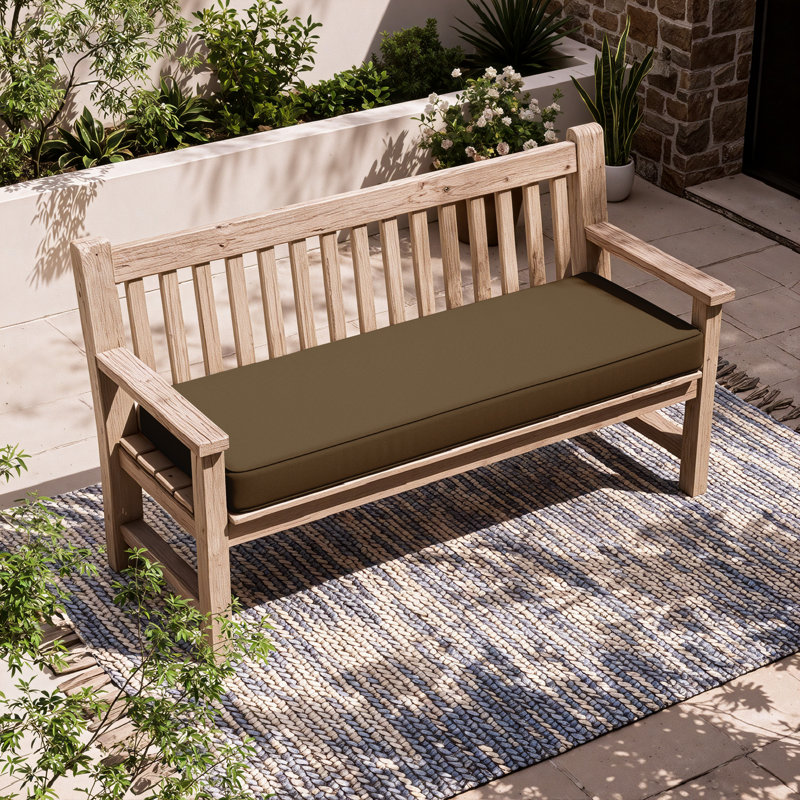 Outdoor 3.5'' Bench Cushion 48 X 18 Indoor And Outdoor Seat Cushions, Brown, 48" W x 18" D