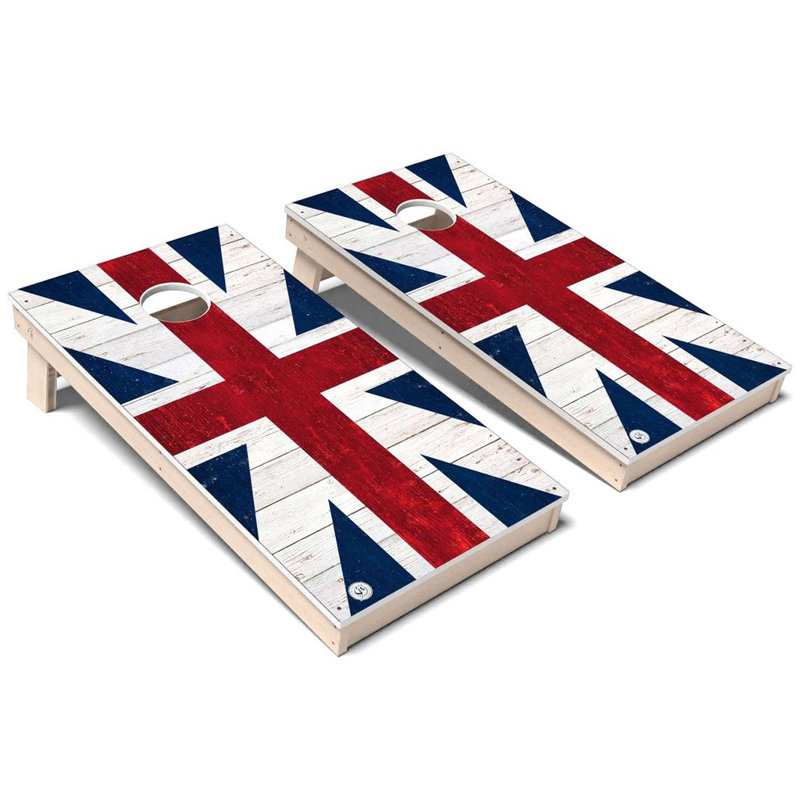 International Flag England All-Weather Composite Cornhole Board Set, Add Case & Lights
