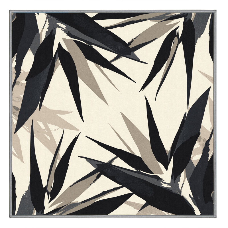 Machine Washable Pascasio Heliconia Tropical Starburst Rug in Gray – Gray Binding, 7' Square