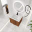 Ensemble de meuble-lavabo flottant 24 po avec évier - panneau de particules - 1 pièce - mural - ébène brun - portes à fermeture en douceur