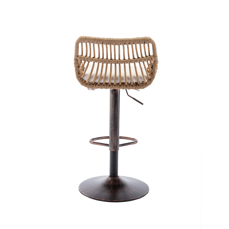 Swivel Upholstered Adjustable Height Counter Stool, Beige