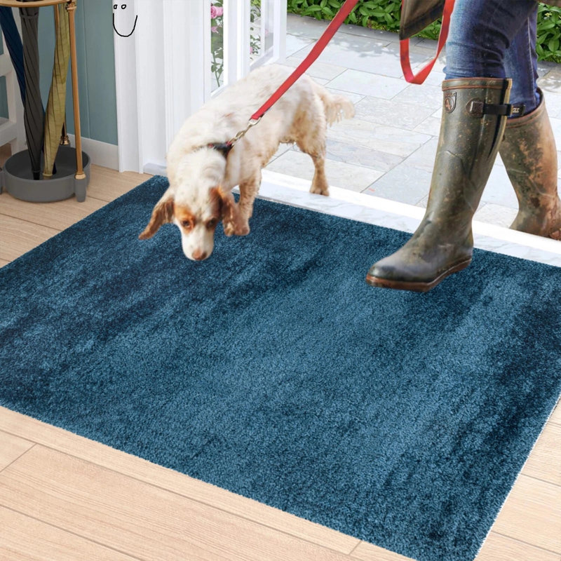 Shaggy Area Rug, Green Emerald, Rectangle 60 cm x 110 cm