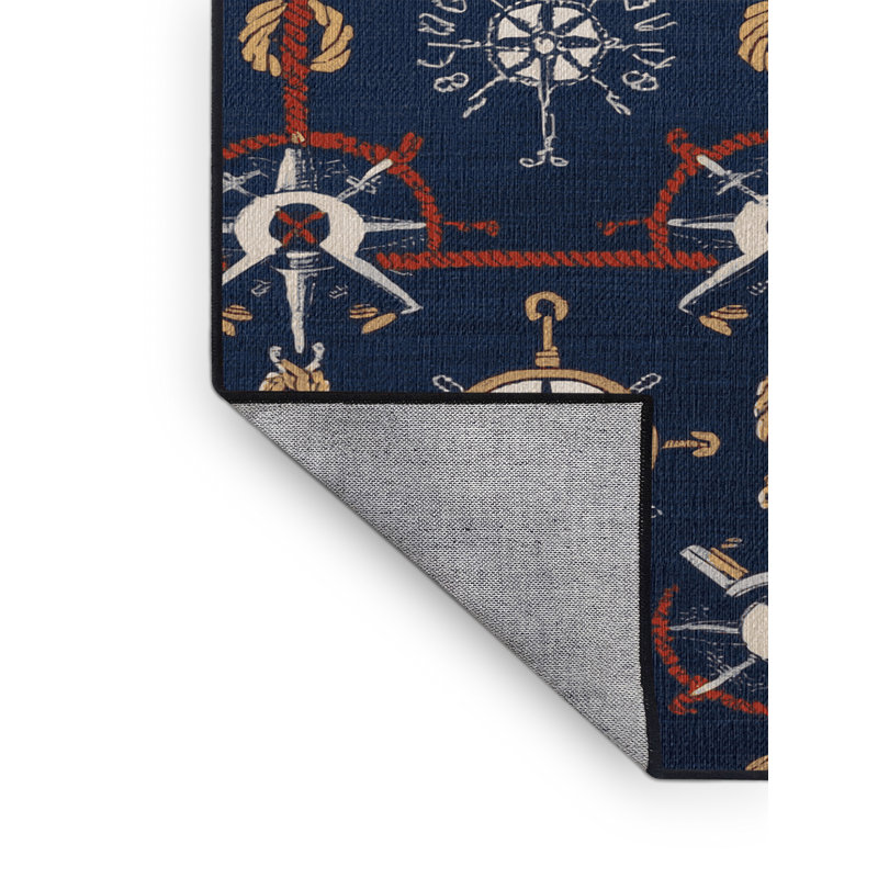  Tapis nautique lavable scandinave maritime, Rectangle de 5 pi x 8 pi
