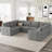 Seybert Velvet Chenille U Shaped Sofa Modular Sectional Sofa Living Room Corner Couch-878295312-878295316