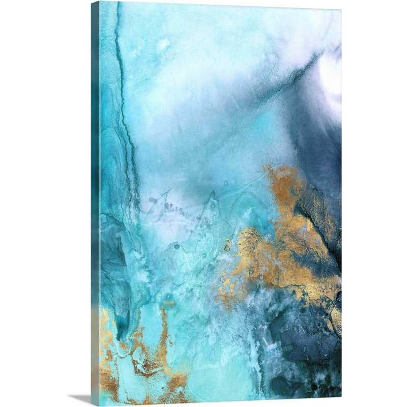 Reproduction d’art sur toile, "Gold Under the Sea I" par Eva watts, Toile tendue, H 18 po x l 12 po x P 1,25 po