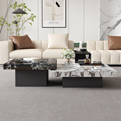 Ensemble de tables basses Modern Rock Plate