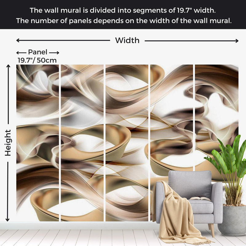 Aramide Non-Pasted Abstract Wall Mural, 110" L x 157" W