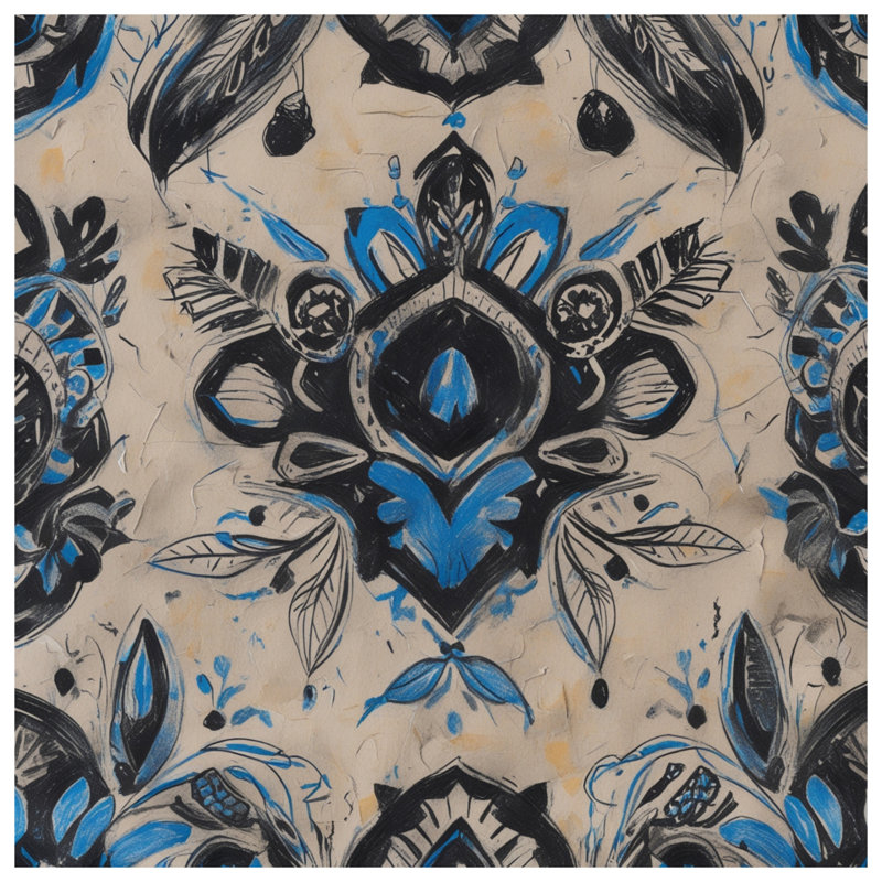 Tapisserie murale à motif floral complexe - décoration murale florale, 104in H x88 with 4 Grommets