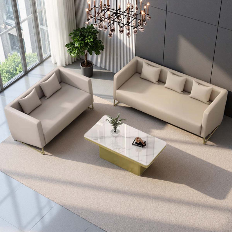 Ensemble de canapé de réception moderne et minimaliste blanc avec table basse